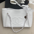 Chanel Soft Calfskin Shopping Bag Top Handle White
