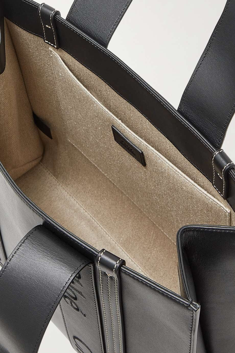 CHLO¨¦ Woody medium embroidered leather tote